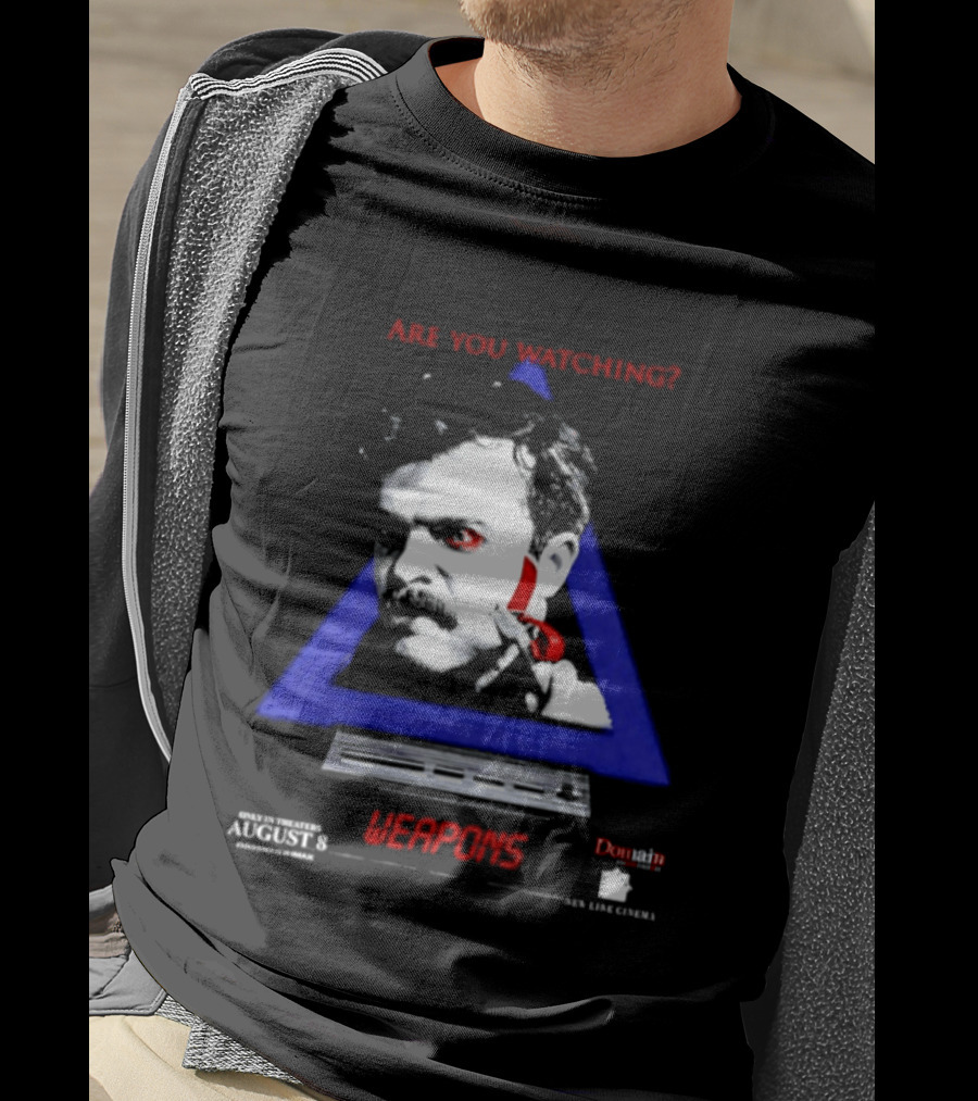 Are You Ing Weapons Triangle Face Art New Line Cinema T-Shirt