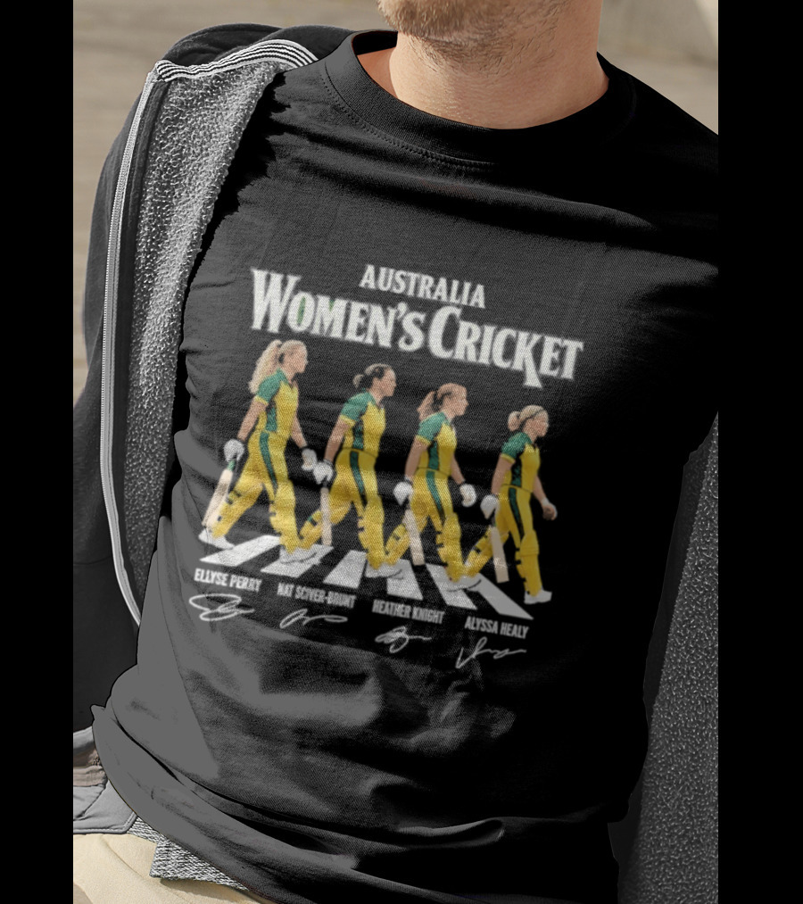 Australia Womens Cricket Abbey Road Ellyse Perry Nat Sciver Brunt Heather Knight Alyssa Healy T-Shirt