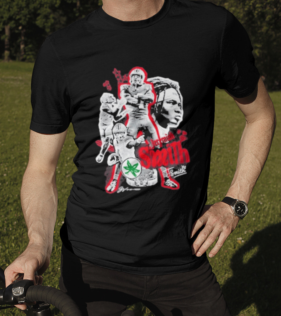 Jeremiah Smith Ohio State Buckeyes Football Collage T-Shirt