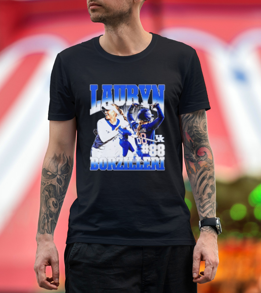 Kentucky Wildcats Lauryn Borzilleri 88 NCAA Softball Player T-Shirt