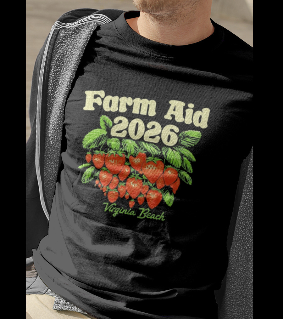 Farm Aid 2026 Virginia Beach Strawberry Event September 26 T-Shirt