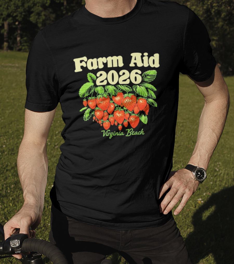 Farm Aid 2026 Virginia Beach Strawberry Event September 26 T-Shirt
