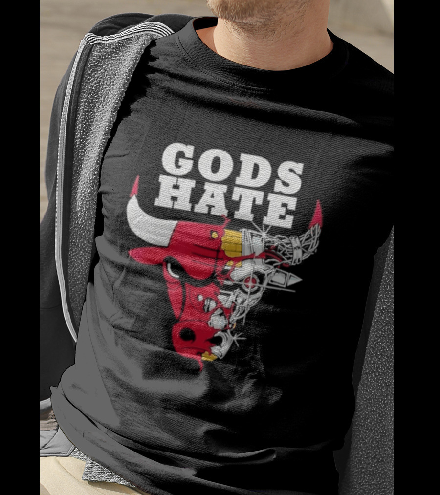 Gods Hate Bulls Collaboration Red Bull Skull T-Shirt