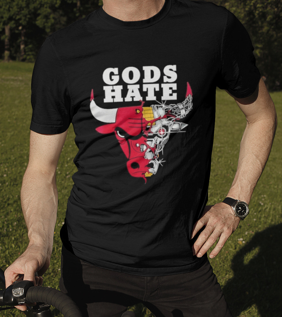 Gods Hate Bulls Collaboration Red Bull Skull T-Shirt