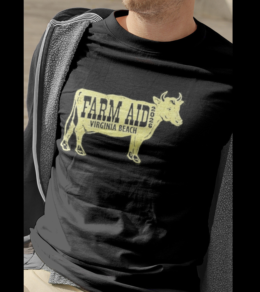 Virginia Beach Farm Aid 2026 September 26 Cow T-Shirt
