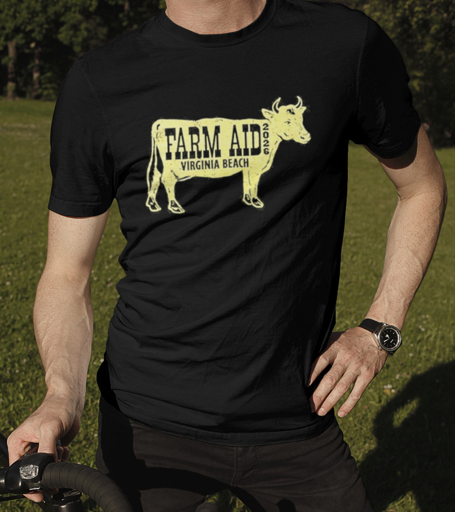Virginia Beach Farm Aid 2026 September 26 Cow T-Shirt