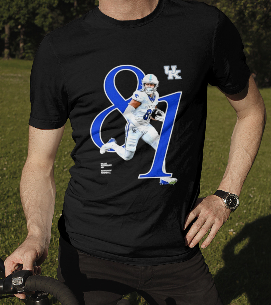 Willie Rodriguez 81 Kentucky Wildcats NCAA Football Player Number T-Shirt