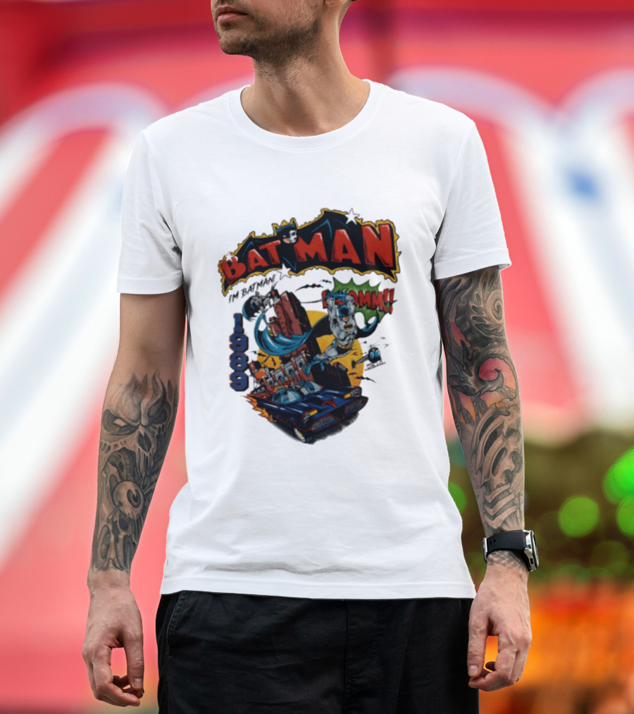 Batman 1989 I'm Batman DC Comics Batmobile T-Shirt