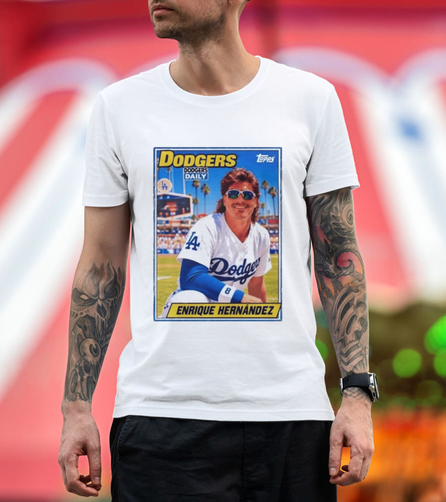 Dodgers Daily Enrique Hernandez Topps LA Baseball T-Shirt