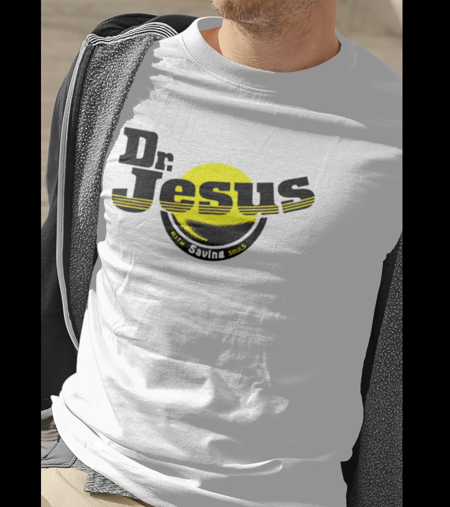 Dr Jesus With Saving Souls Yellow Circle T-Shirt