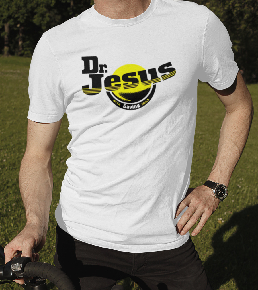 Dr Jesus With Saving Souls Yellow Circle T-Shirt