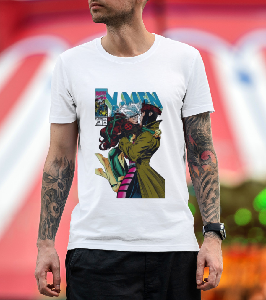 Marvel Comics X Men Gambit And Rogue Kiss Cover Comfort Colors Adult T-Shirt