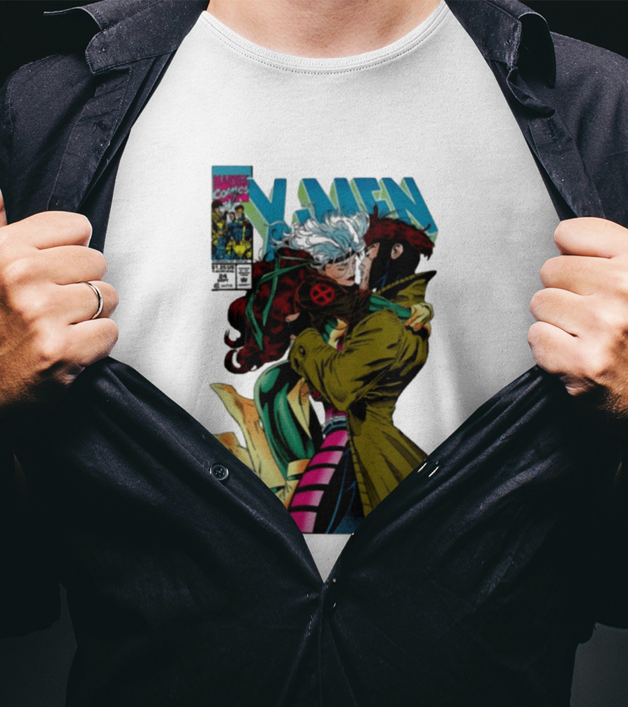 Marvel Comics X Men Gambit And Rogue Kiss Cover Comfort Colors Adult T-Shirt