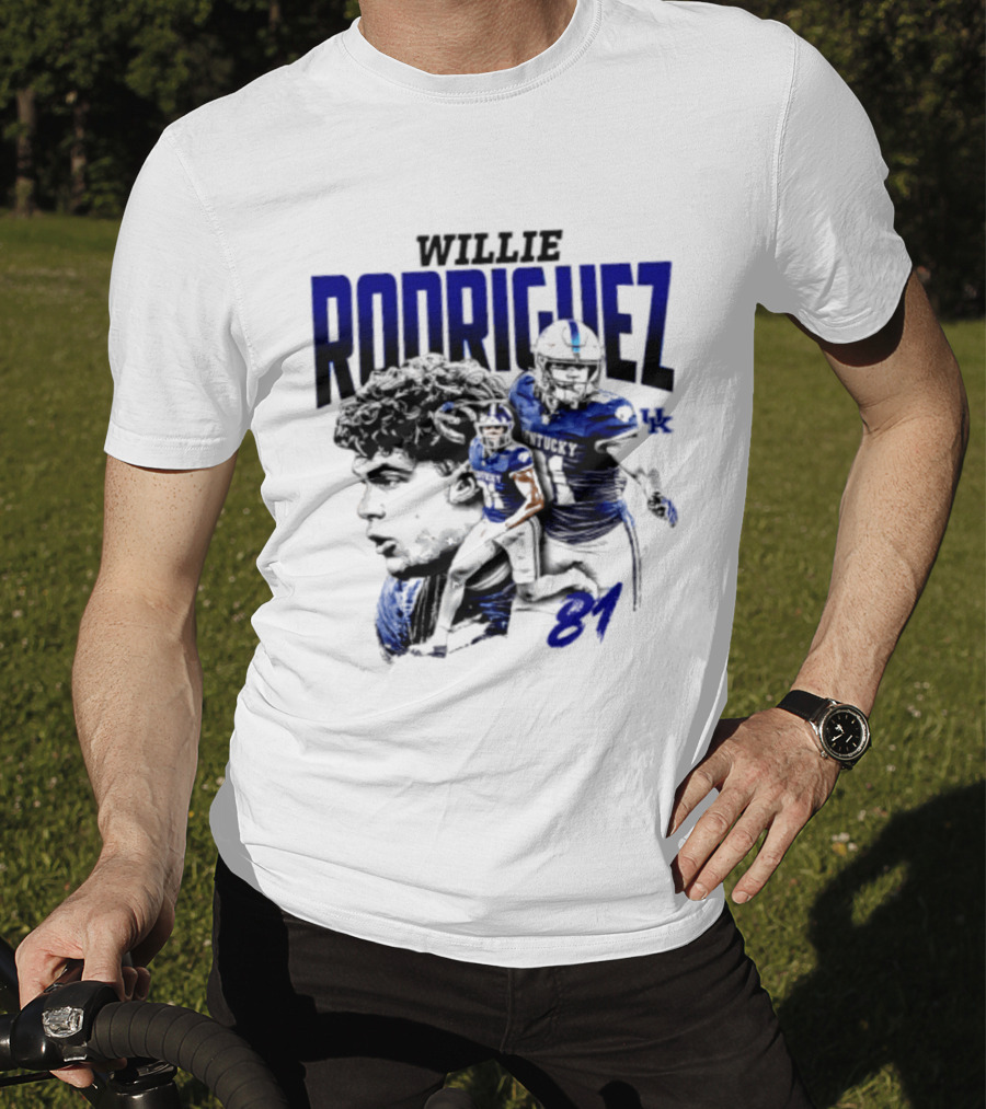 Willie Rodriguez 81 Kentucky Wildcats NCAA Football Player UK T-Shirt