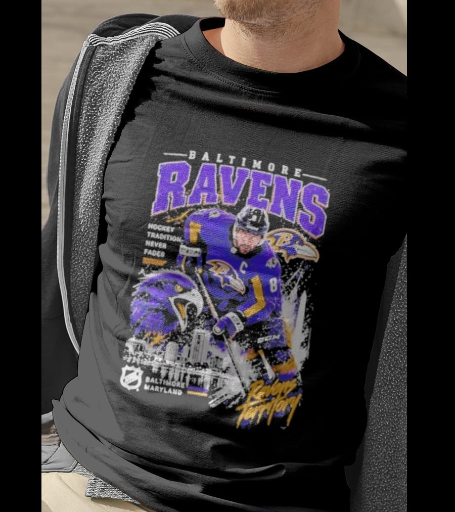 Baltimore Ravens Territory Tradition Never Fades Skyline Maryland Hockey T-Shirt