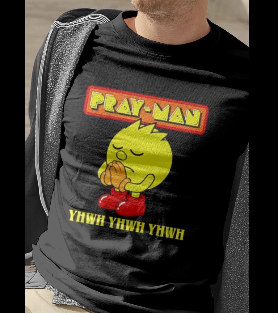 Pray Man YHWH Spiritual Pac Man Symbolism T-Shirt