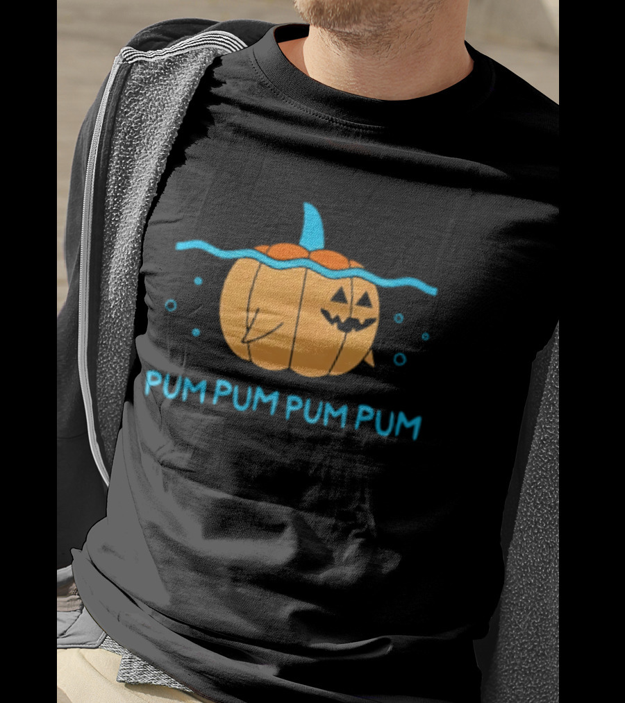 Pum Pum Pum Pum Pumpkin Shark Halloween Fun T-Shirt