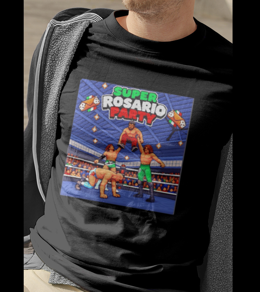 Super Rosario Party Wrestling Arena Pizzeria T-Shirt