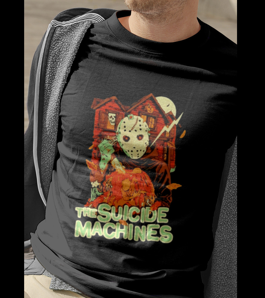 The Suicide Machines Jason Voorhees Pumpkin Halloween House Lightning T-Shirt