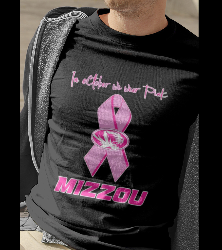 Missouri Tigers NCAA Football Breast Cancer Awareness In October We Wear Pink T-Shirt