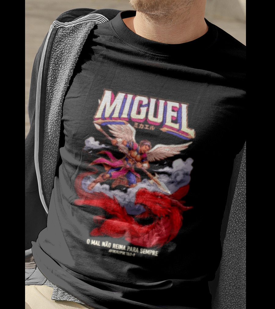 Miguel Angel Vs Dragon Apocalipse 12 7 9 O Mal Nao Reina Para Sempre T-Shirt
