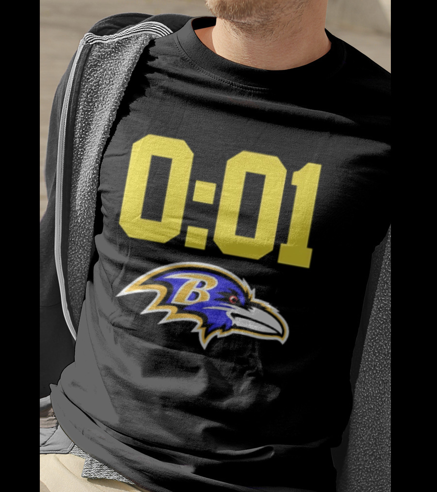 Baltimore Ravens 0:01 Logo NFL Football Team T-Shirt