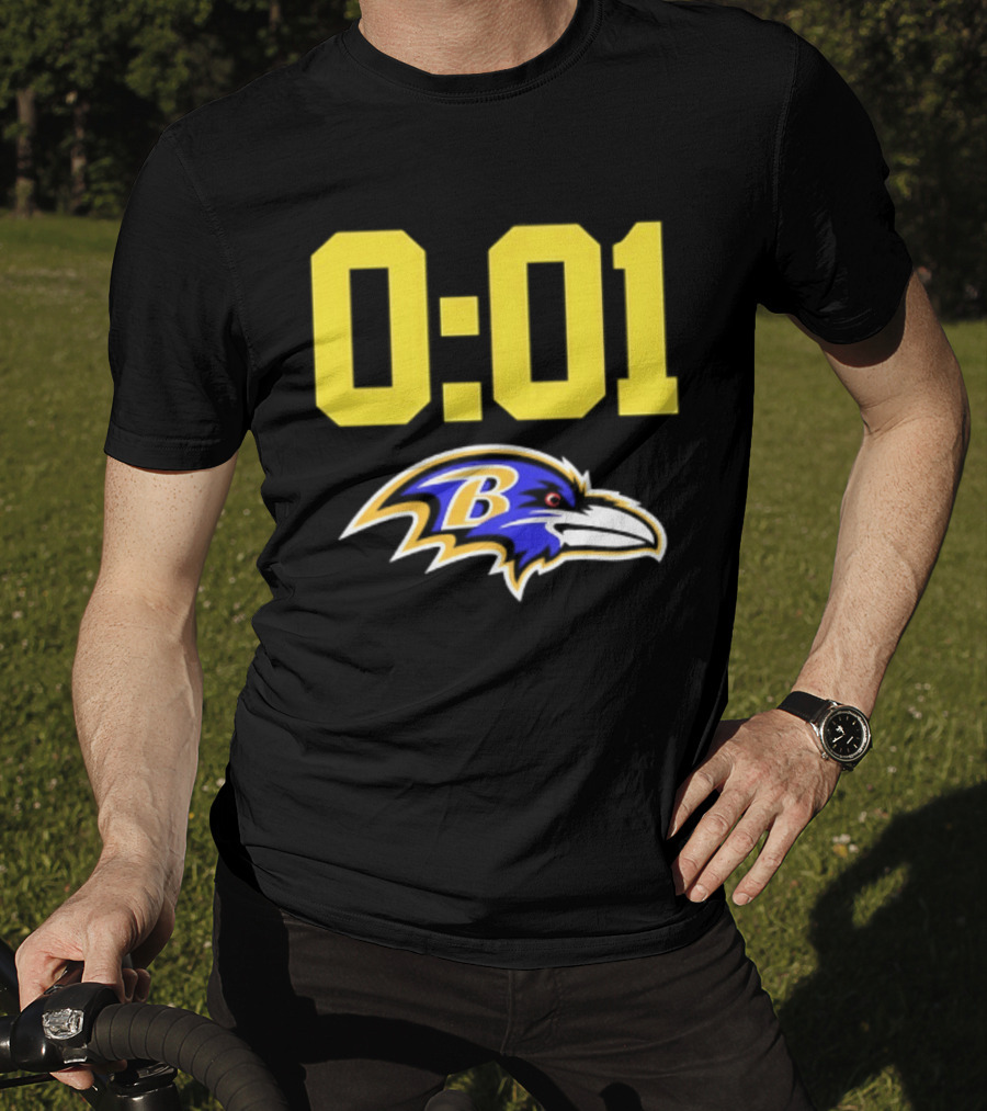 Baltimore Ravens 0:01 Logo NFL Football Team T-Shirt