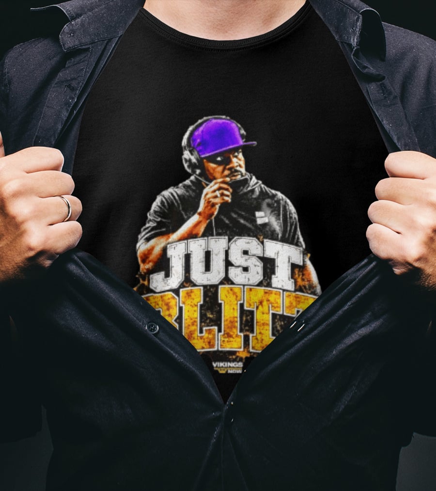 Brian Flores Just Blitz Vikings Now Bold Coaching Football Strategy T-Shirt