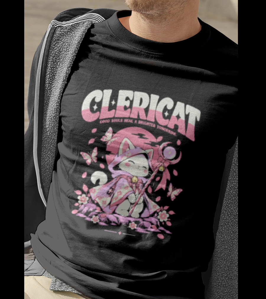 Clericat Good Souls Heal A Brighter Tomorrow Butterfly Blossoms T-Shirt