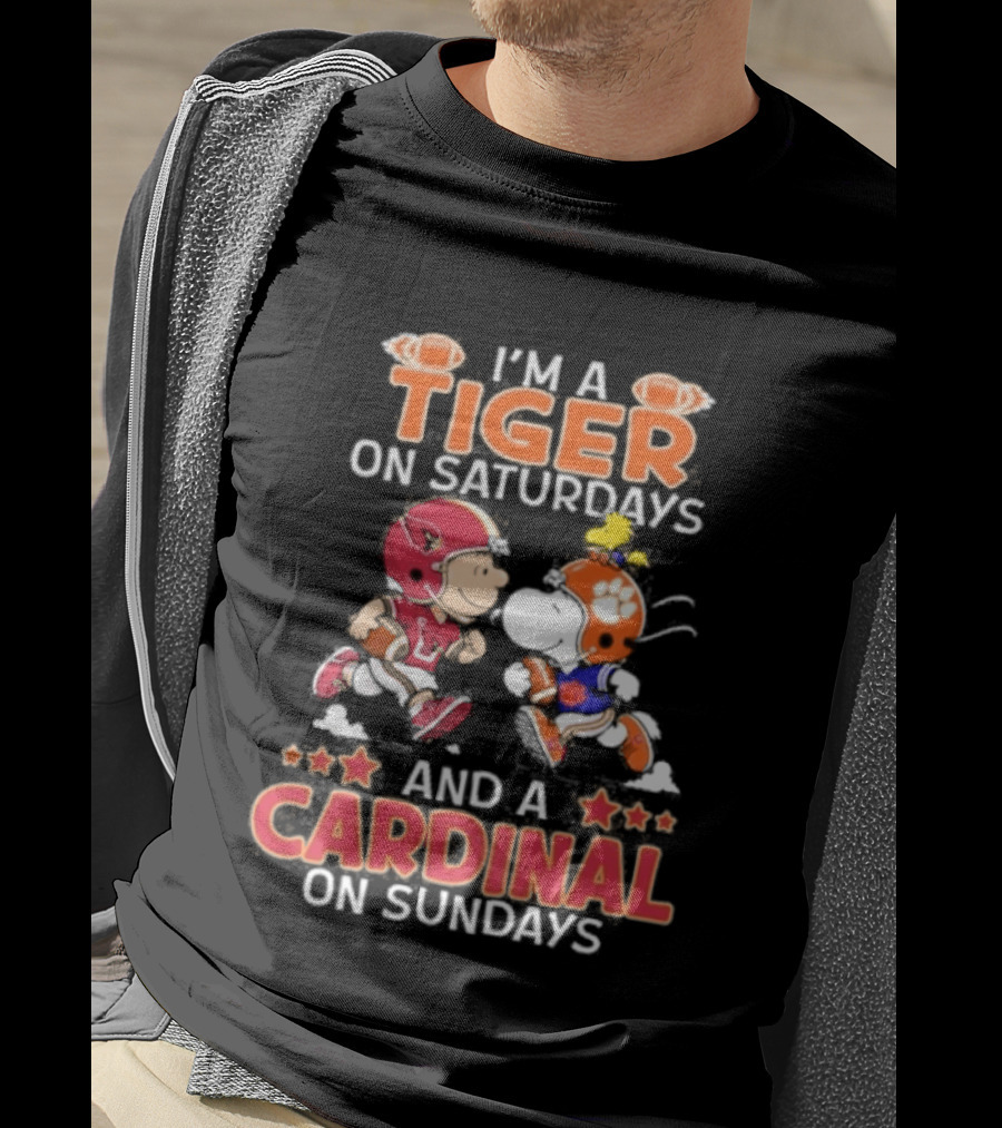 I'm A Tiger On Saturdays And A Cardinal On Sundays Charlie Brown Snoopy T-Shirt