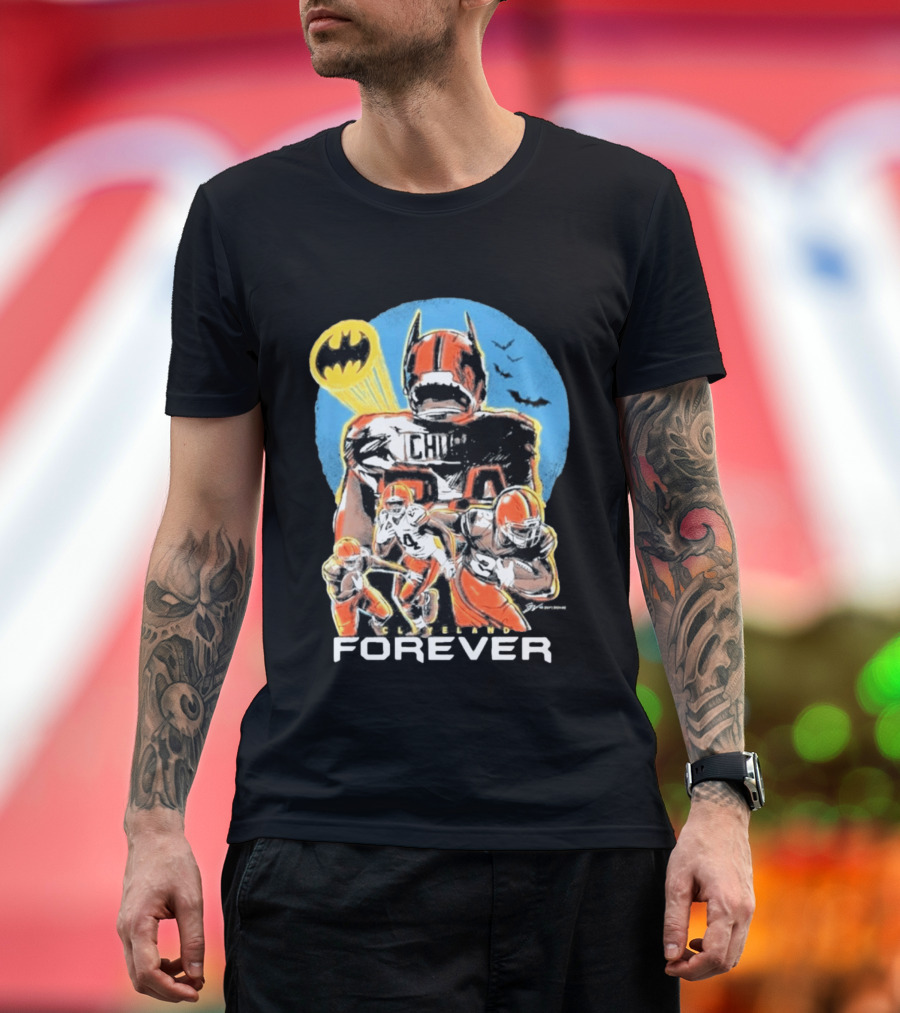 Cleveland Browns Nick Chubb Batman Signal Forever T-Shirt