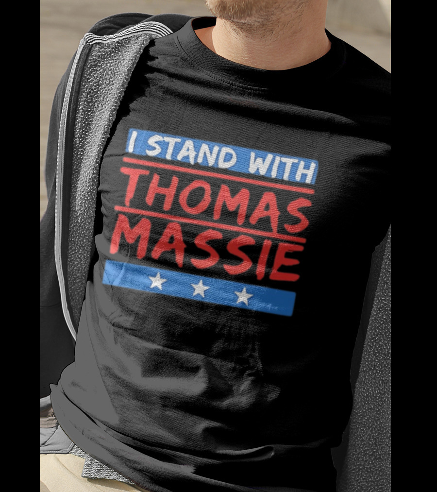 I Stand With Thomas Massie Stars Patriotic Support T-Shirt