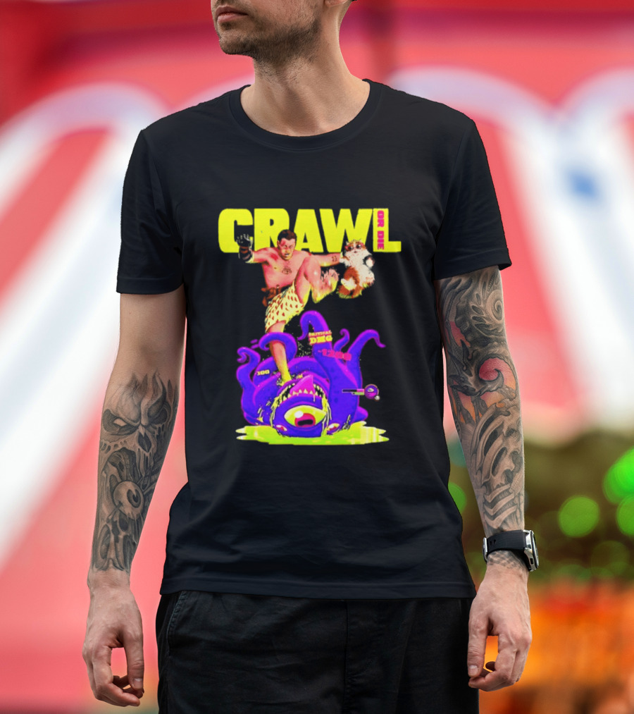 Crawl Or Die Critical Damage RPG Gamer Monster Attack T-Shirt