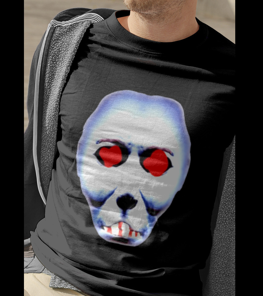 Creepy Alien Face With Red Eyes And Bread Teeth Surrealistic T-Shirt