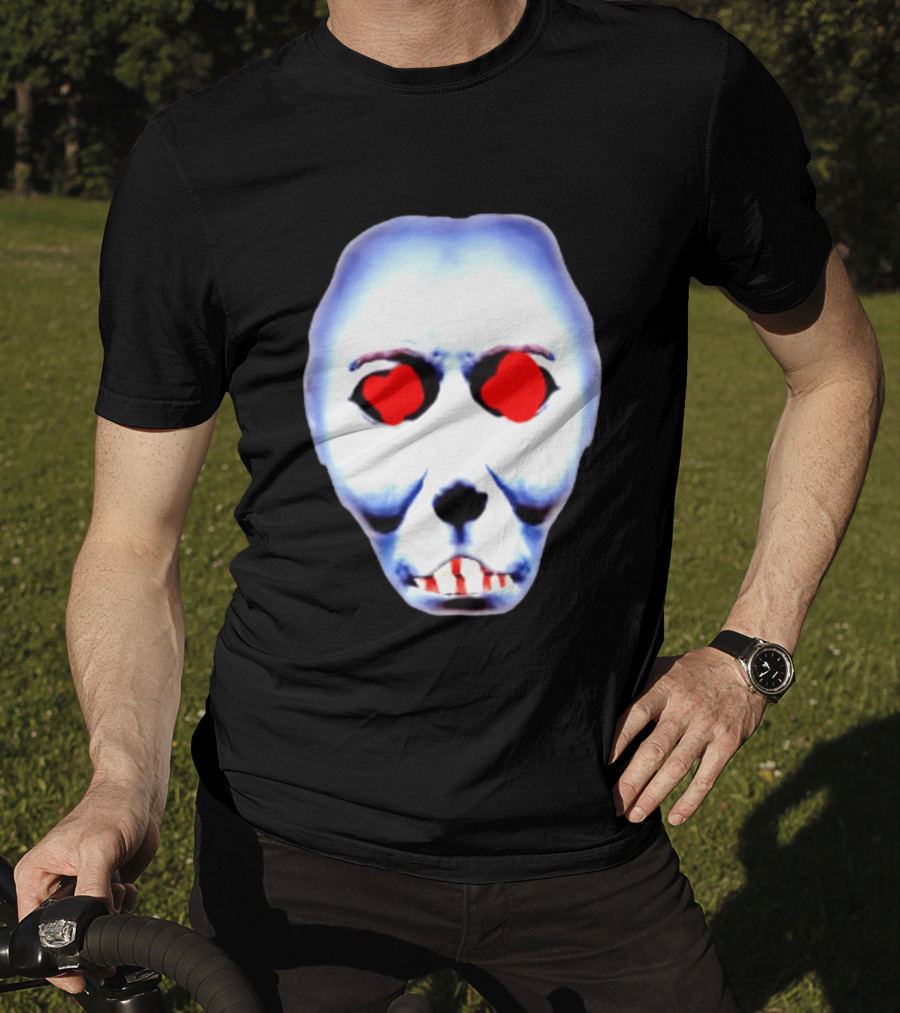 Creepy Alien Face With Red Eyes And Bread Teeth Surrealistic T-Shirt