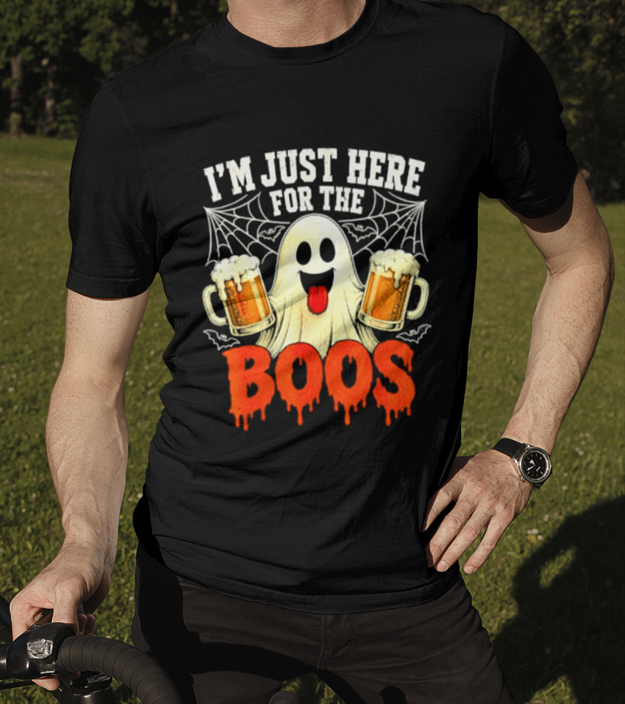 I'm Just Here For The Boos Ghost With Beer S Halloween T-Shirt