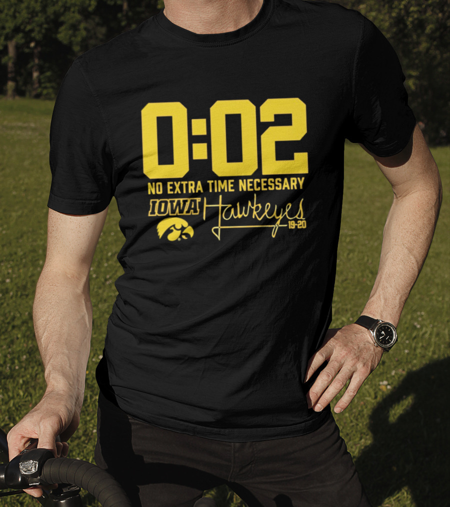 0:02 No Extra Time Necessary Iowa Hawkeyes 19 20 T-Shirt