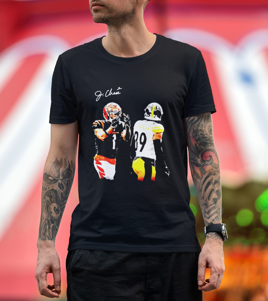 JaMarr Chase Vs Minkah Fitzpatrick Cincinnati Bengals Pittsburgh Steelers Football T-Shirt