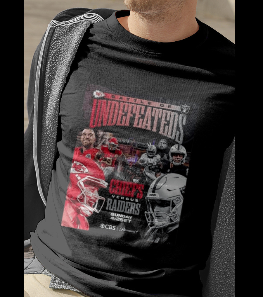 Kansas City Chiefs Vs Las Vegas Raiders Battle Of Undefeated 2026 NFL Showdown CBS Sunday 4:25ET T-Shirt
