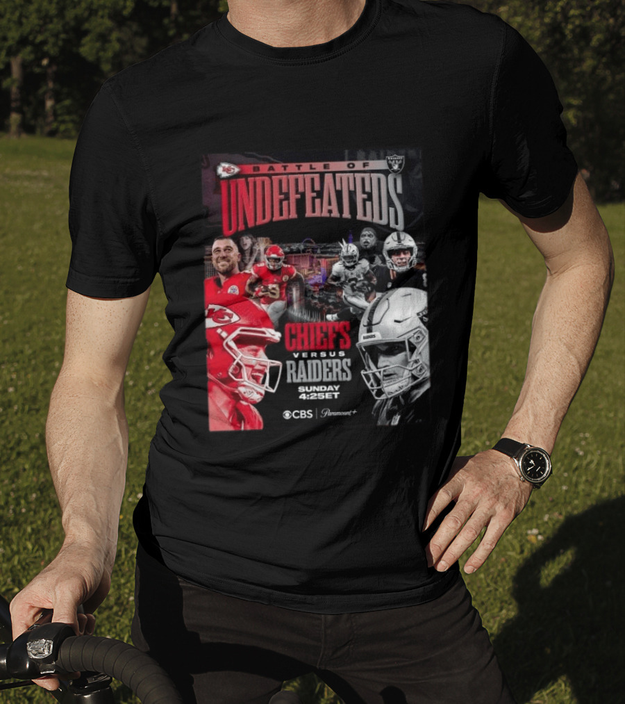 Kansas City Chiefs Vs Las Vegas Raiders Battle Of Undefeated 2026 NFL Showdown CBS Sunday 4:25ET T-Shirt