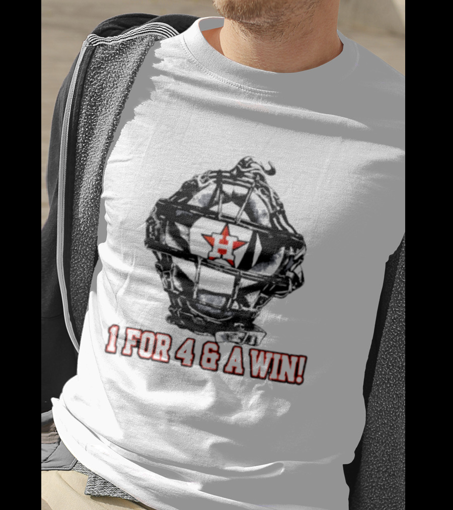 Houston Astros Baseball Helmet 1 For 4 And A Win Star T-Shirt