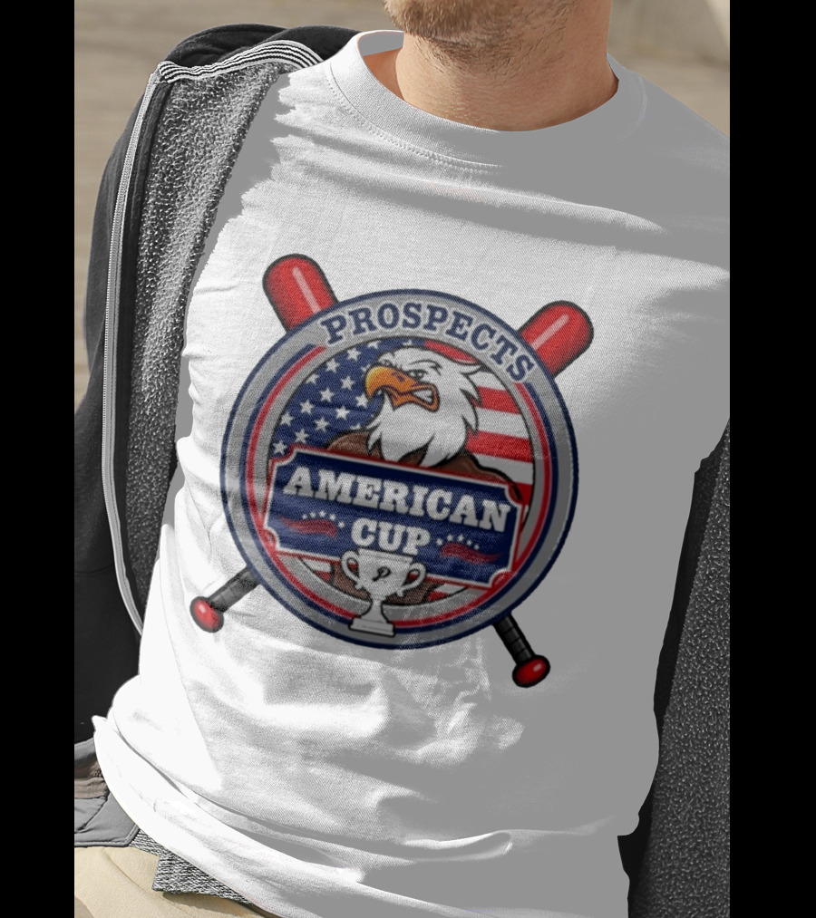 Prospects American Cup Eagle Emblem With USA Flag And Trophy T-Shirt