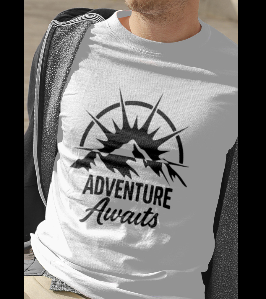 Adventure Awaits Mountain Sun Hiking Outdoors Exploration T-Shirt