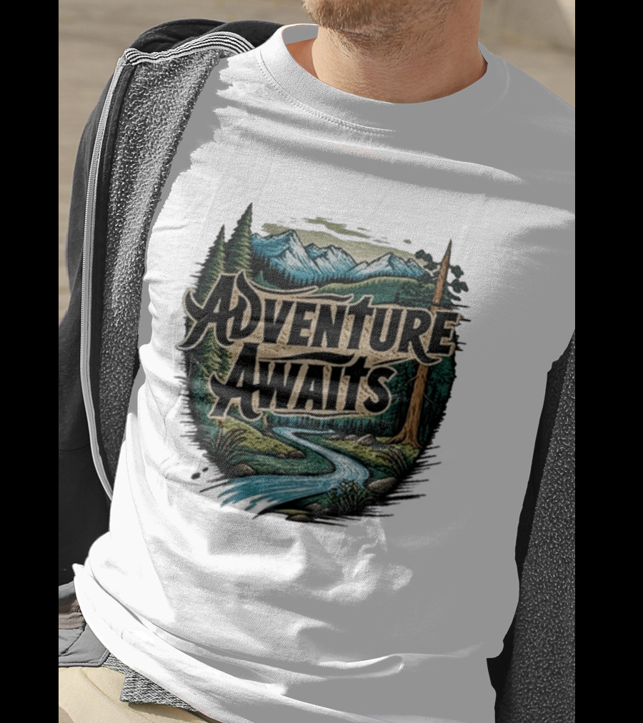 Adventure Awaits Scenic Nature Camping Family Summer Wanderlust Vacation T-Shirt