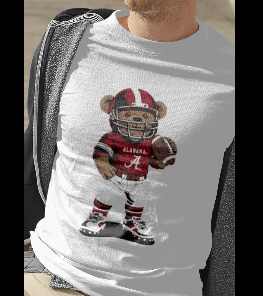 Alabama Crimson Tide 2026 Teddy Bear Football NCAA Team Spirit T-Shirt