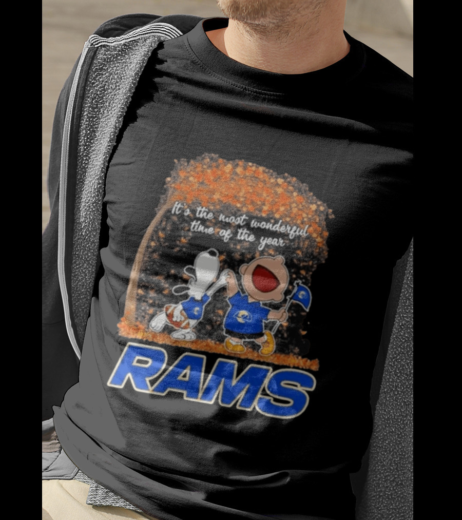 Los Angeles Rams Snoopy Charlie Brown It's The Most Wonderful Time Of The Year 2026 T-Shirt