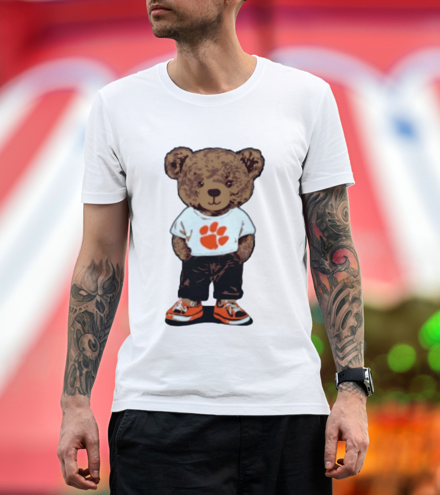 Clemson Tigers 2026 NCAA Bear Graphic With Paw Print T-Shirt
