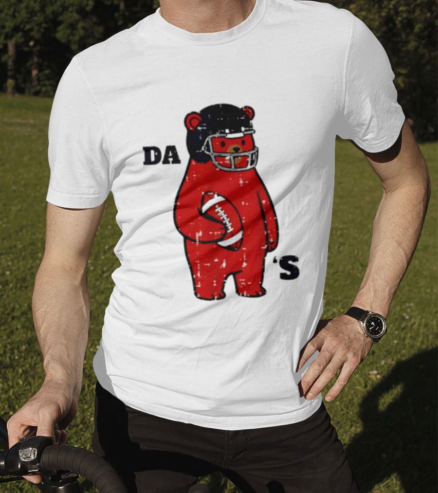 Da Bears Football Bear Helmet Holding Football T-Shirt