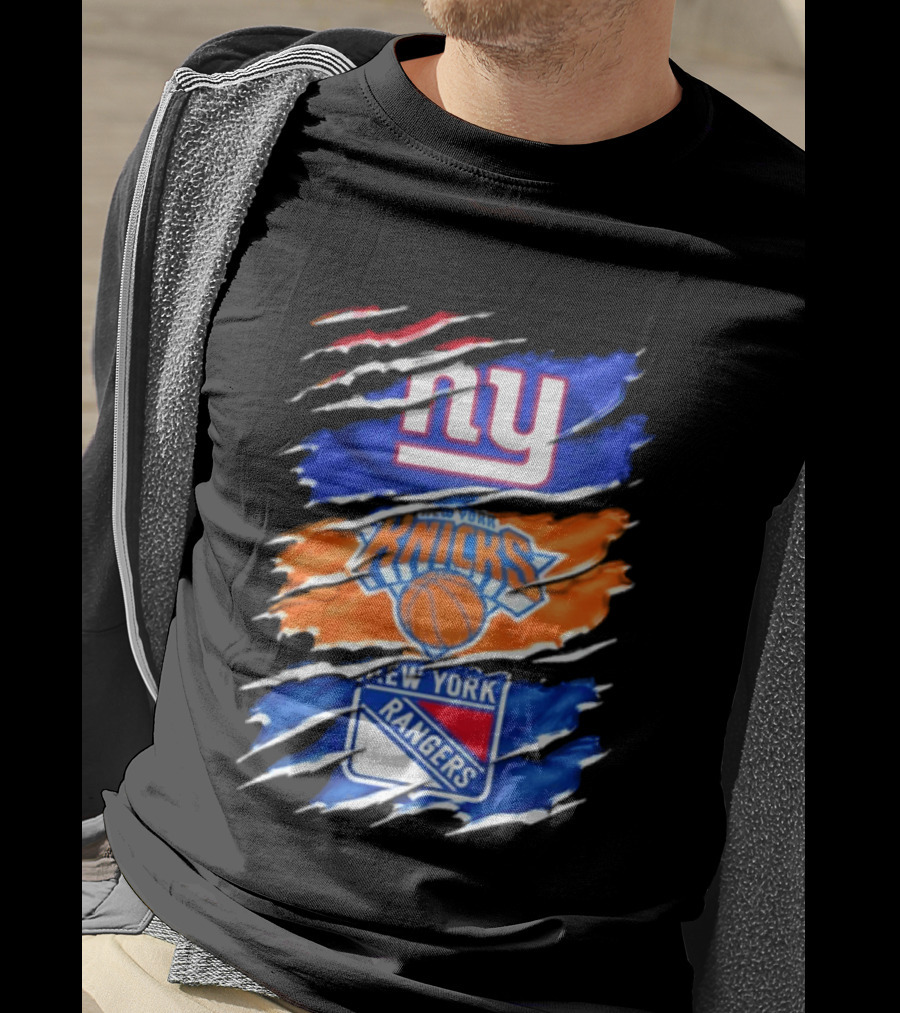 New York Giants Knicks Rangers Mashup Sports Fan Favorite T-Shirt