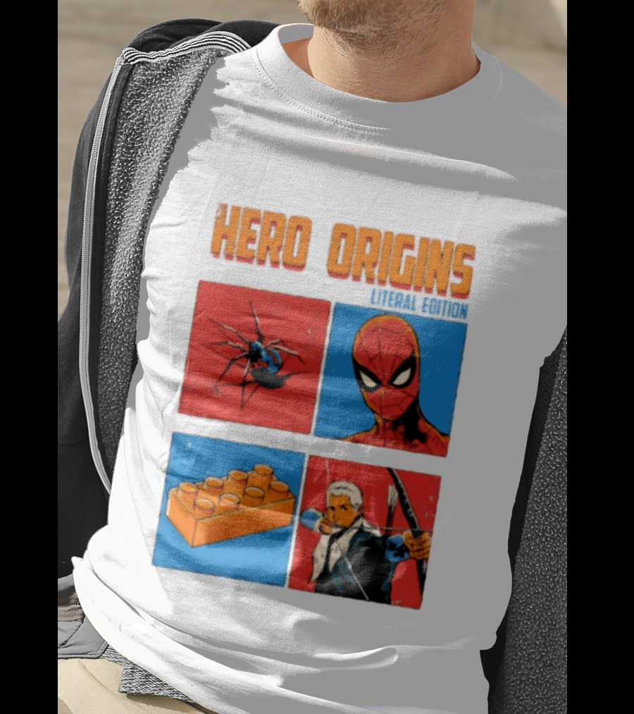 Hero Origins Spider Man Literal Edition Block Archer Spider T-Shirt